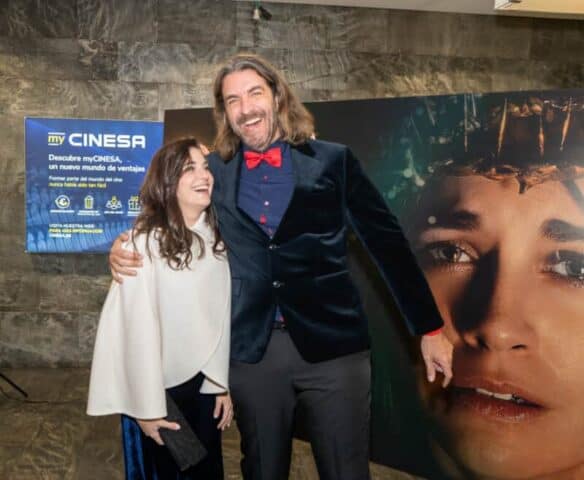 Laura Lebó, junto a Jesús Teatino en el pre-estreno de Madrid.